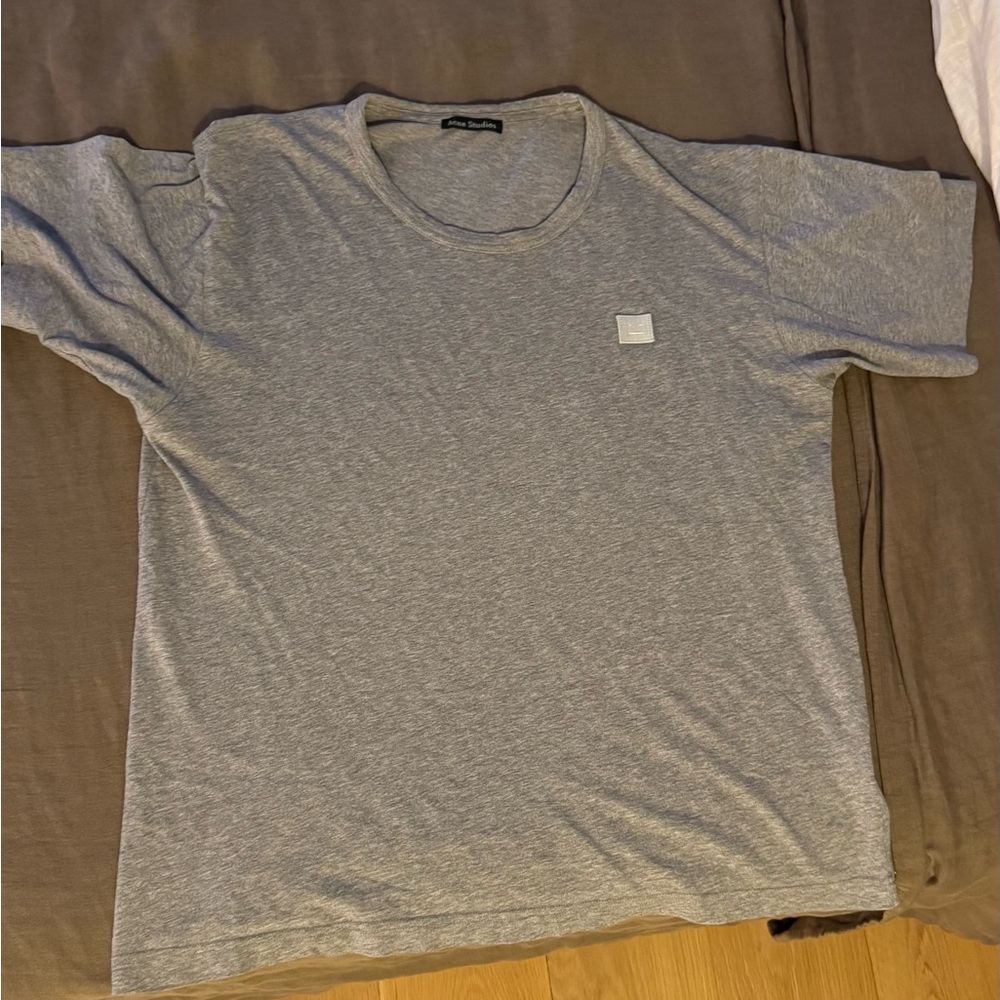 Acne Gray Nash Face Short Sleeve Tee